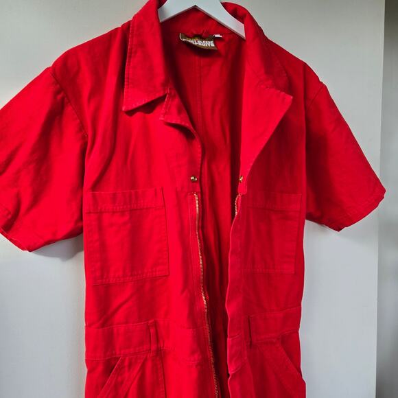 Big Bud Press Mustang Red Coveralls Short Sleeve Jumpsuit Women Size XL Sold Out - Picture 6 of 16